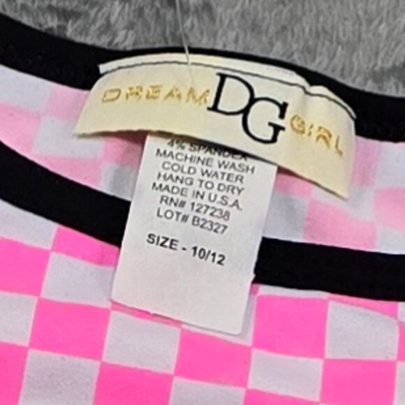 DG Girls Pink Checkered Good Vibes Graphic Tee Youth 10/12 - Picture 4 of 7